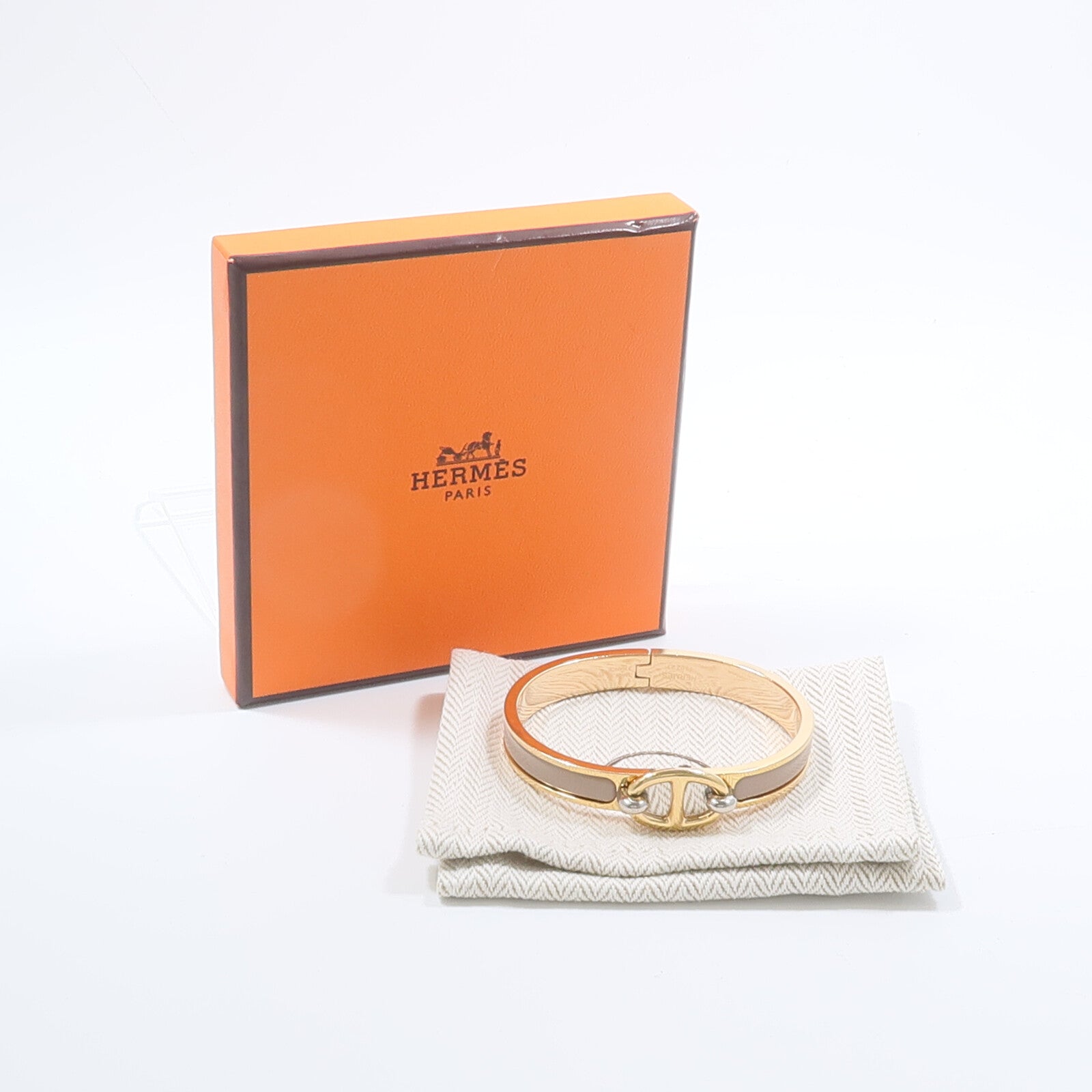 HERMES 金屬/琺瑯Mini Clic Chaine D'Ancre Bracelet手鐲Chai