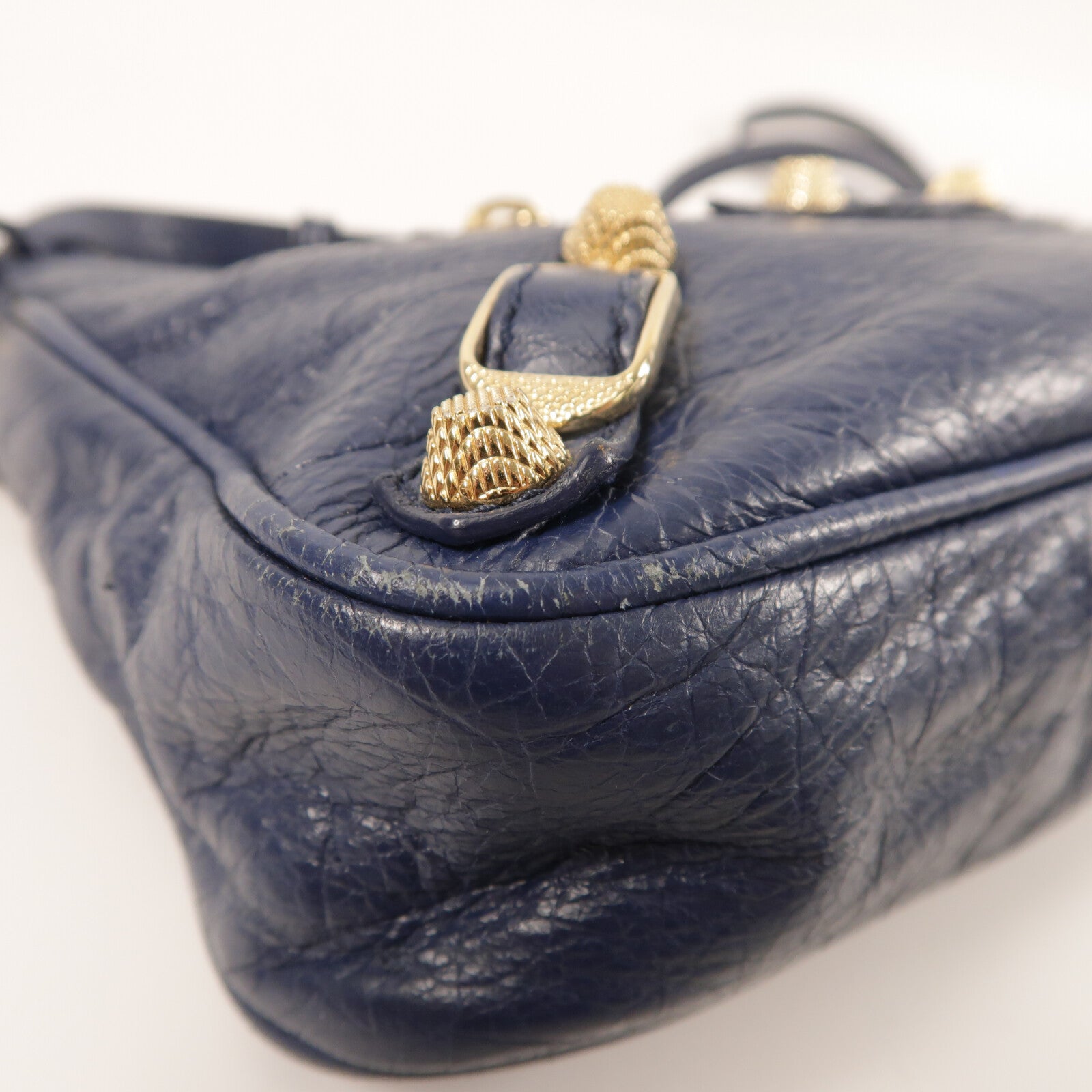 BALENCIAGA 羊皮皮革Mini City金扣肩背袋