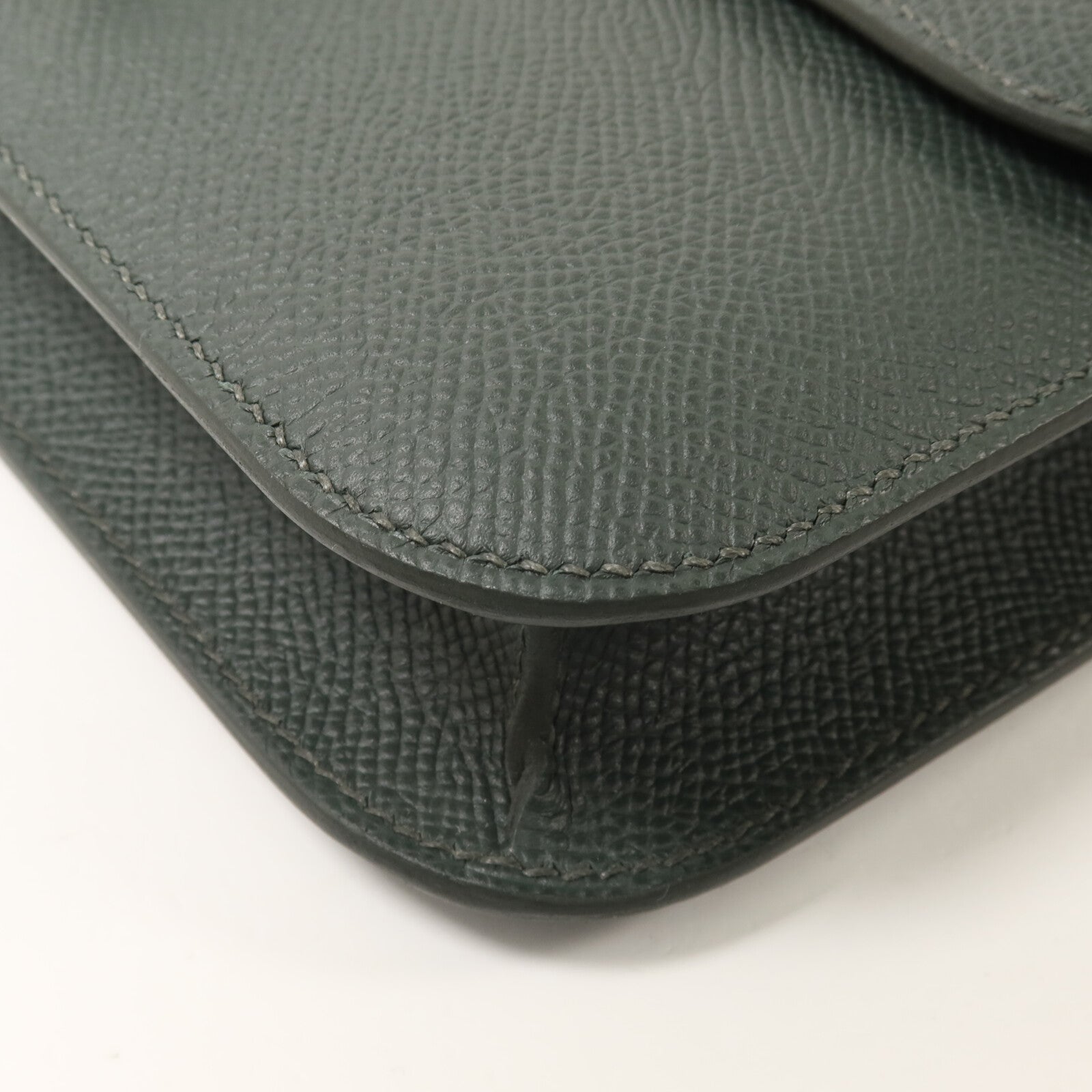 HERMES Epsom皮革Constance Elan肩背袋Vert Mangrove