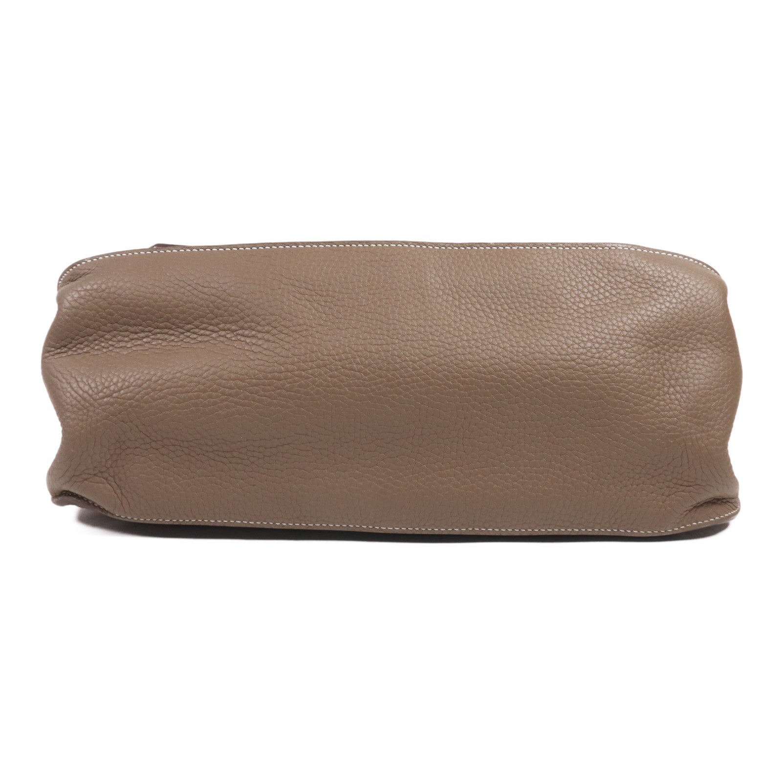 HERMES Clemence皮革Jypsiere 37銀扣肩背袋Etoupe