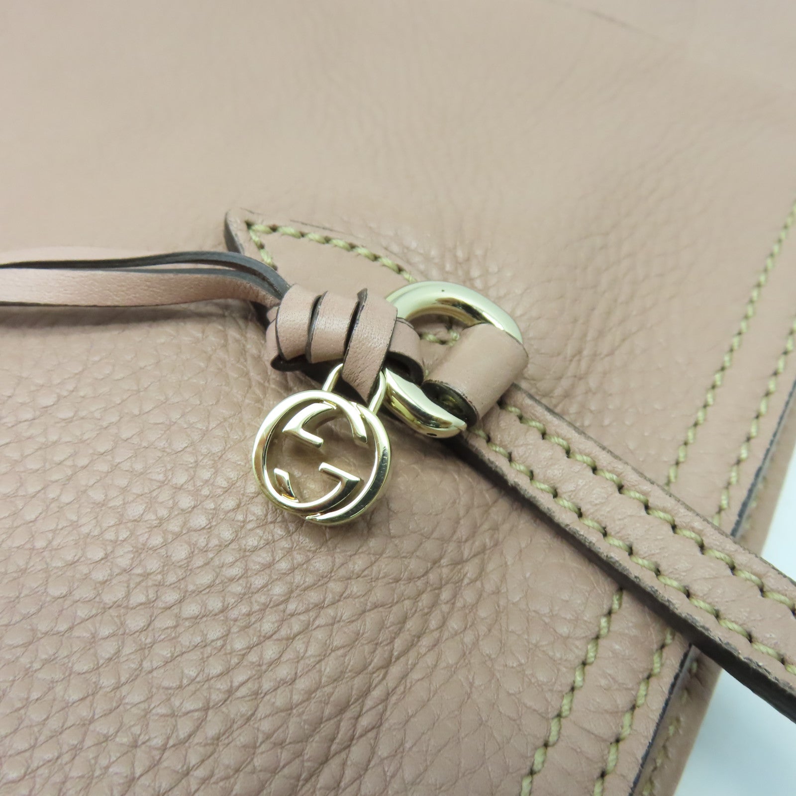 GUCCI 【激減優惠】牛皮皮革Tote Bag金扣肩背袋粉紅色