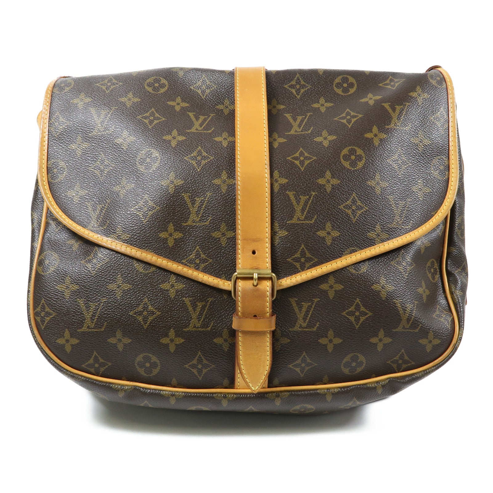LOUIS VUITTON Monogram Saumur 35金扣肩背袋