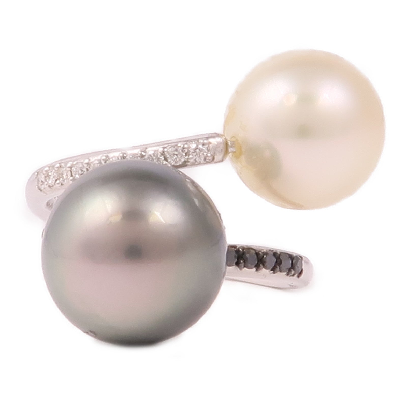 JEWELRY 18K白金/Tahitian Pearl/Pearl/Diamond Ring大溪地珍珠/珍珠/鑽石戒指
