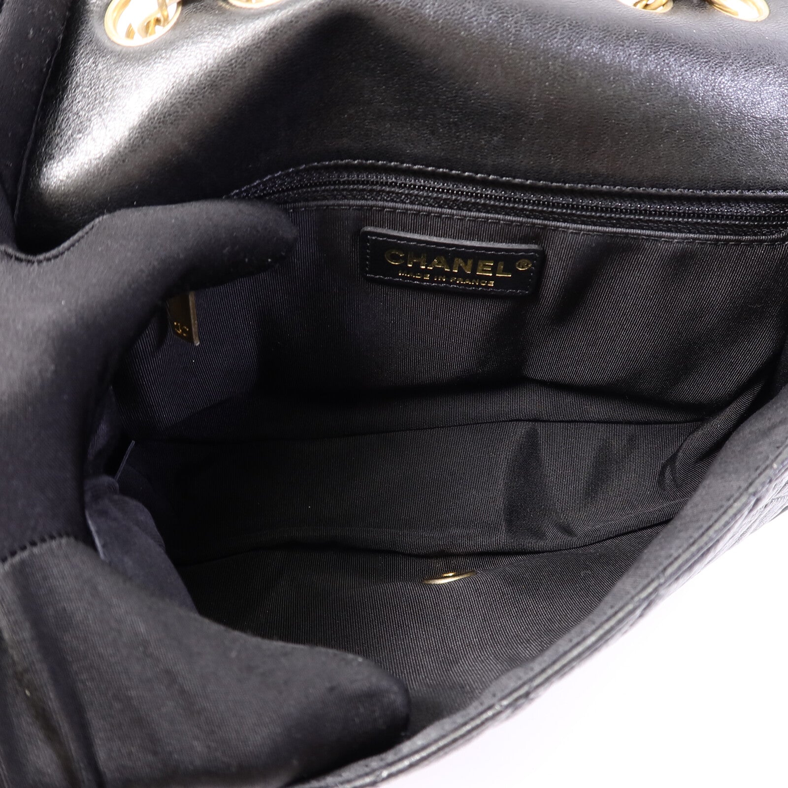 CHANEL 牛皮皮革Bicolor Braided Suddle Flap Bag鏈帶肩背袋