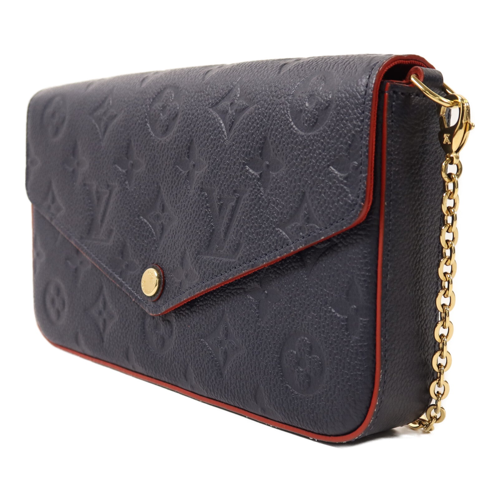 LOUIS VUITTON Monogram Empreinte Pochette Felicie金扣鏈帶肩背袋