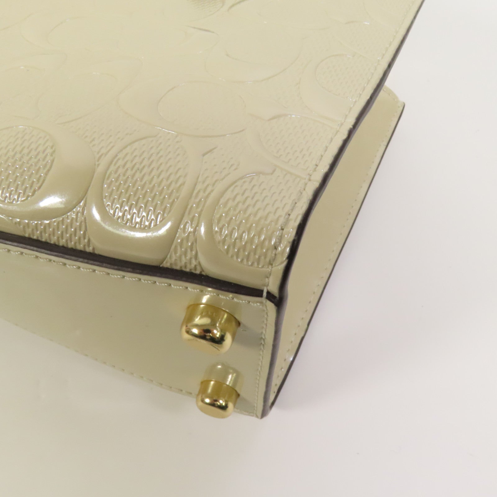 COACH 漆皮皮革Nina Small Tote金扣手挽肩背兩用袋