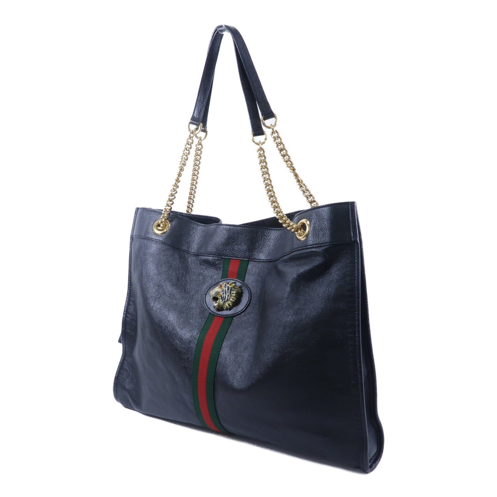 GUCCI 牛皮皮革Rajah Tote鏈帶手挽袋