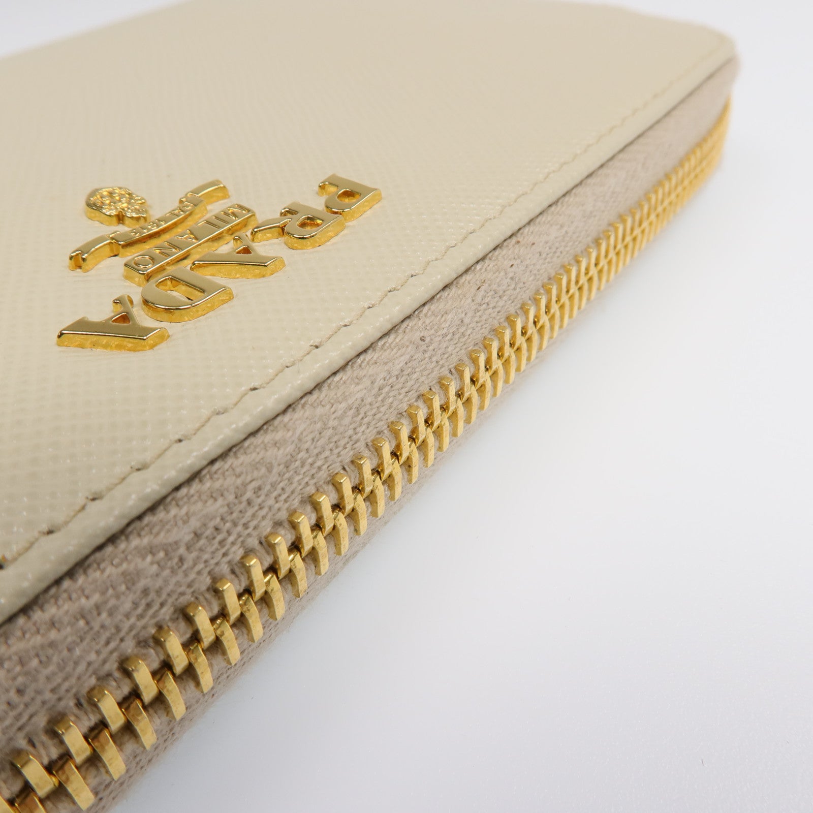 PRADA Saffiano皮革Zipper Long Wallet金扣長錢包