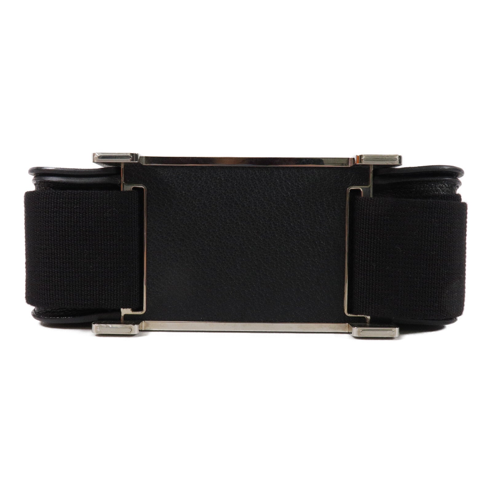 HERMES Chevre皮革Geta Bicolor肩背袋Noir