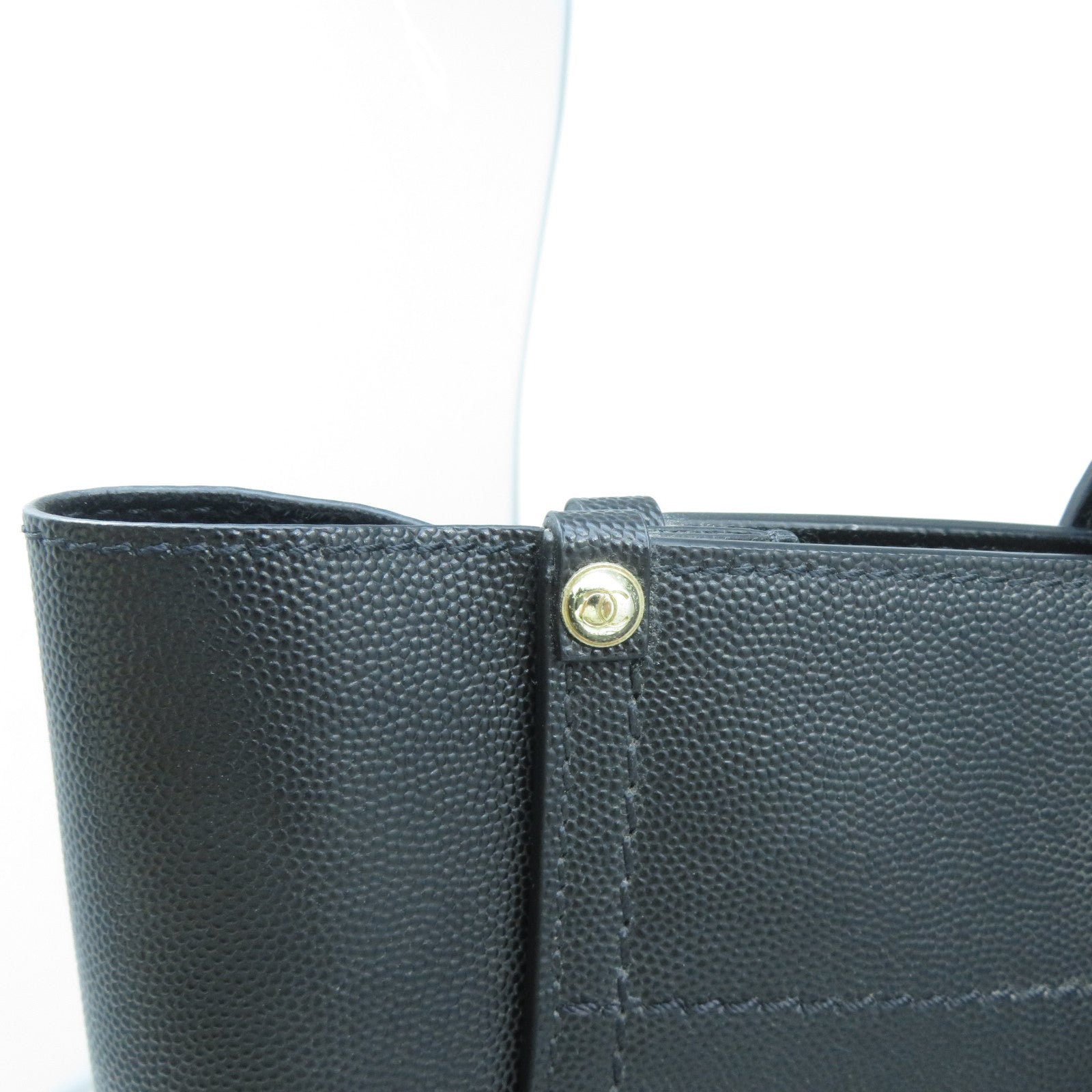 CHANEL 牛皮皮革Deauville 2 Way Shoulder Bag金扣手挽肩背兩用袋黑色