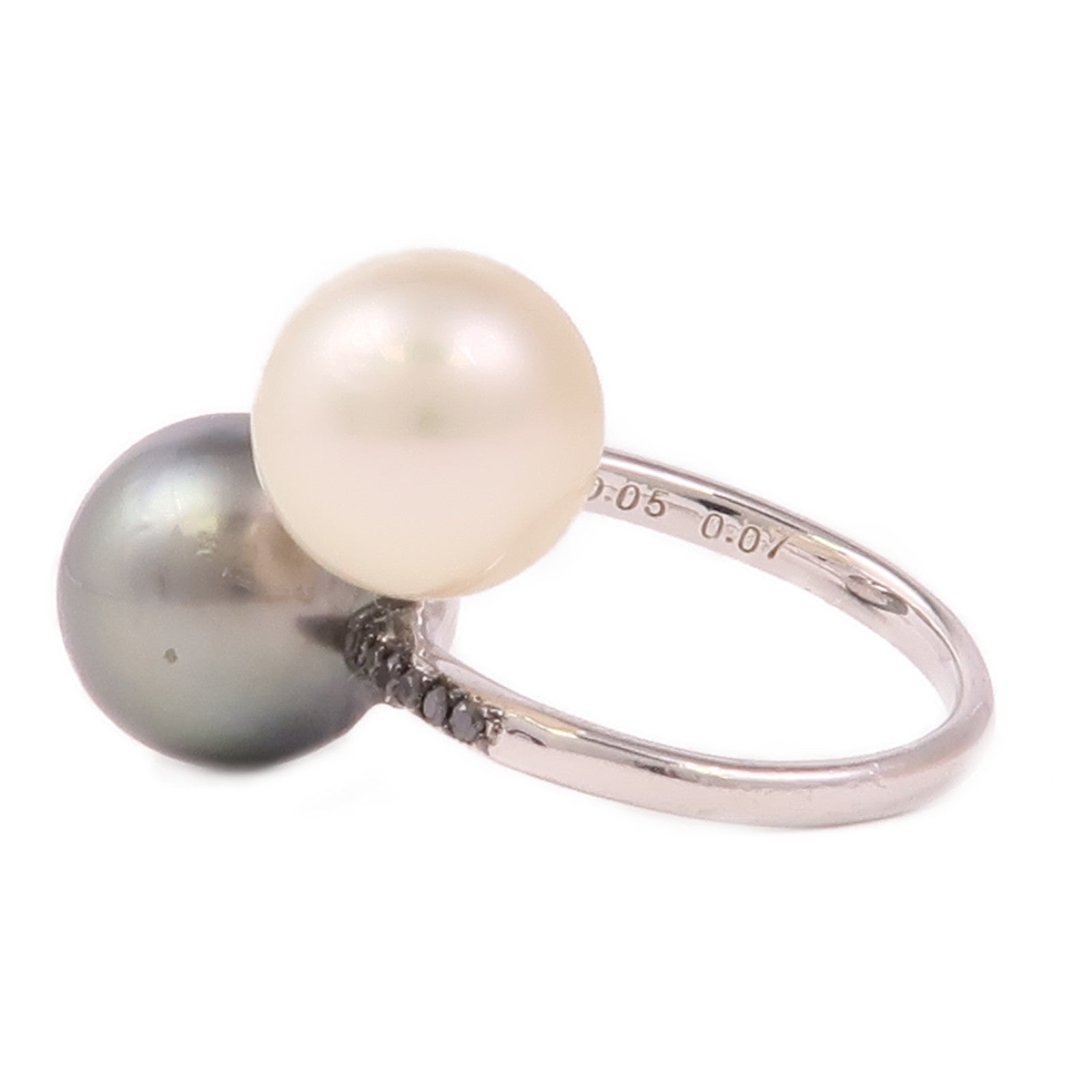 JEWELRY 18K白金/Tahitian Pearl/Pearl/Diamond Ring大溪地珍珠/珍珠/鑽石戒指