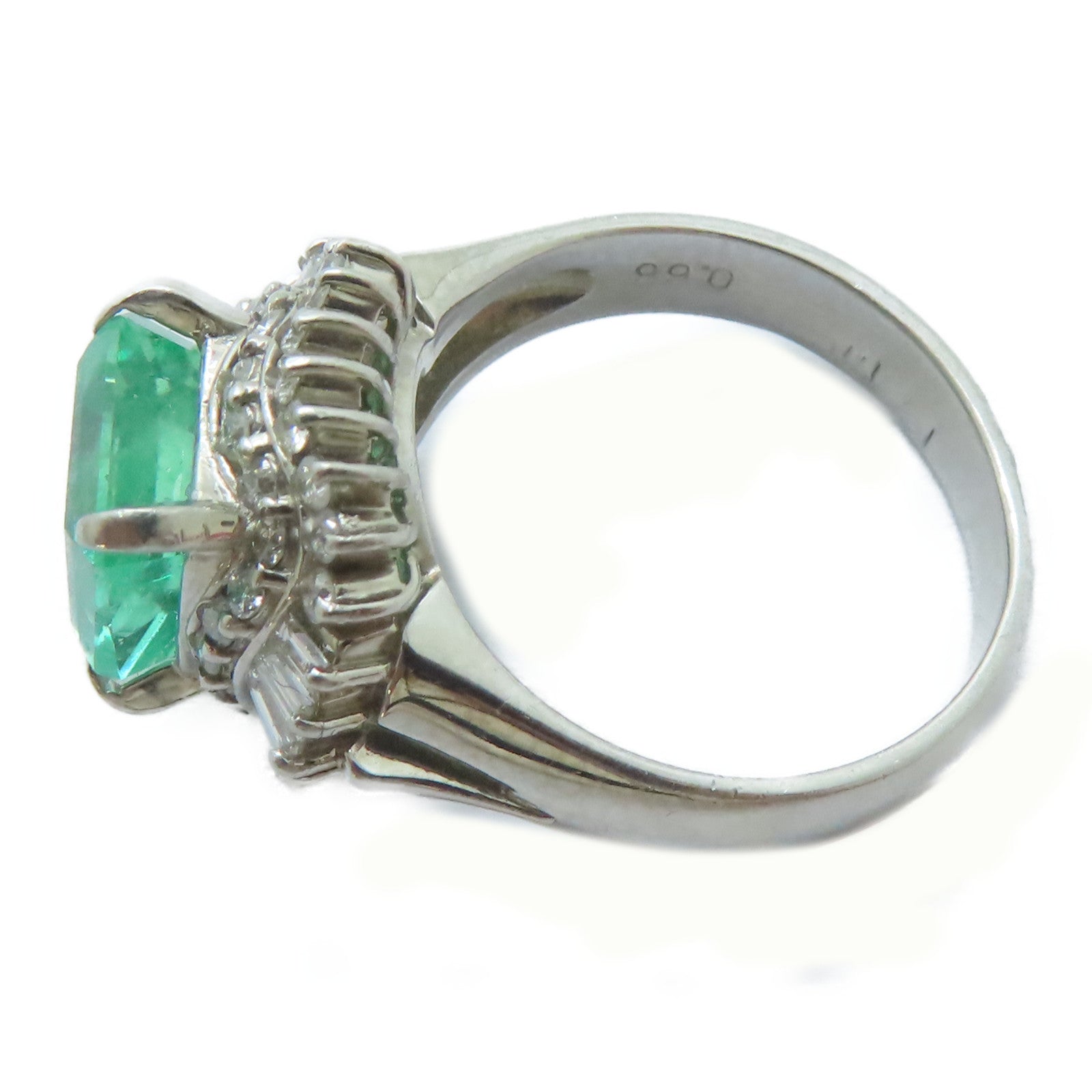 JEWELRY 【激減優惠】PT900鉑金Emerald Ring 2.84ct綠寶石/0.66ct鑽石戒指US#5.75