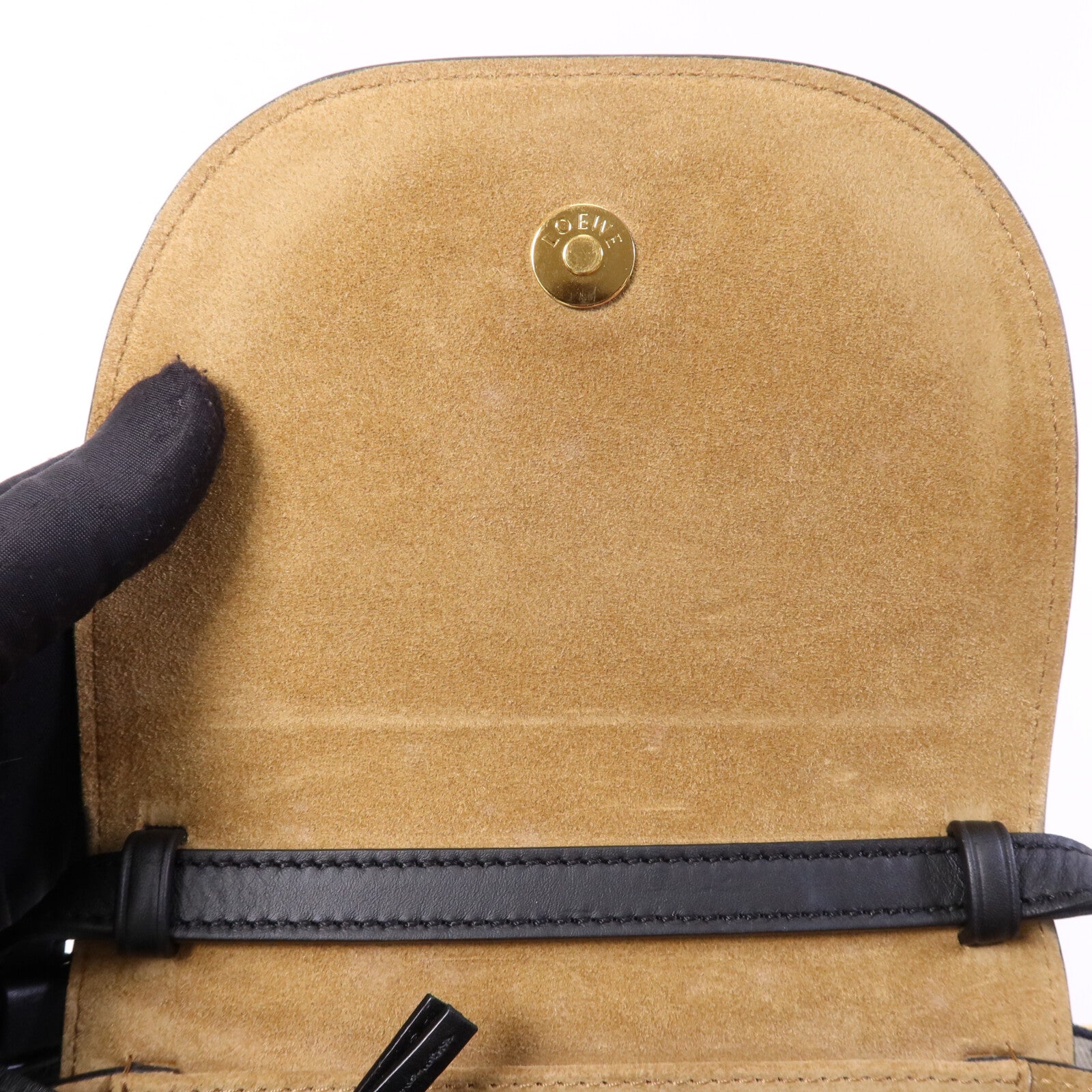 LOEWE 牛皮皮革Mini Gate Dual金扣肩背袋