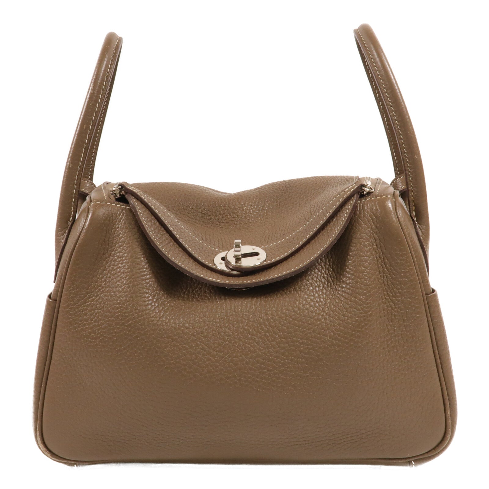 HERMES Clemence皮革Lindy 26手挽肩背兩用袋Etoupe