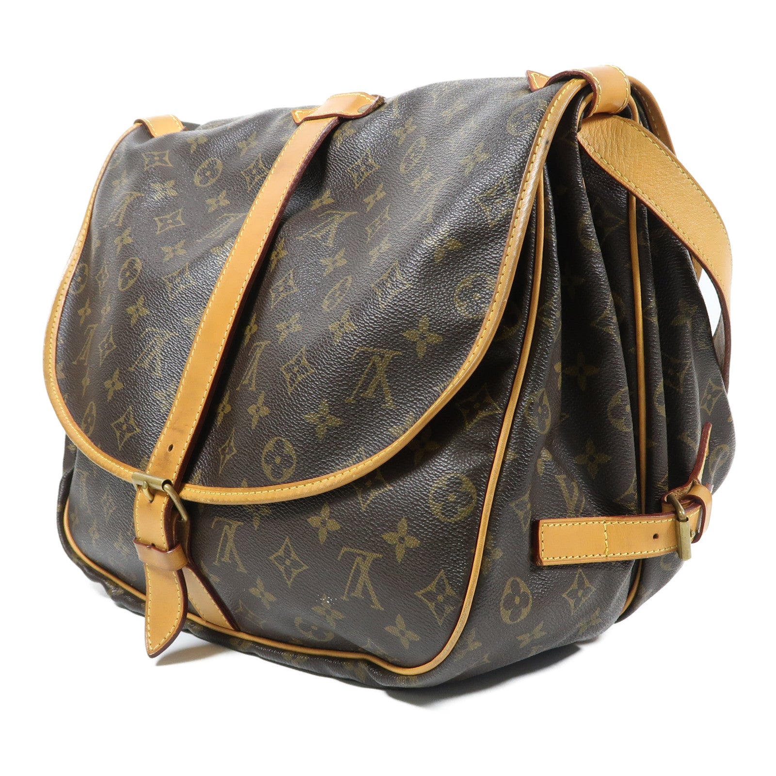 LOUIS VUITTON Monogram Saumur 35金扣肩背袋