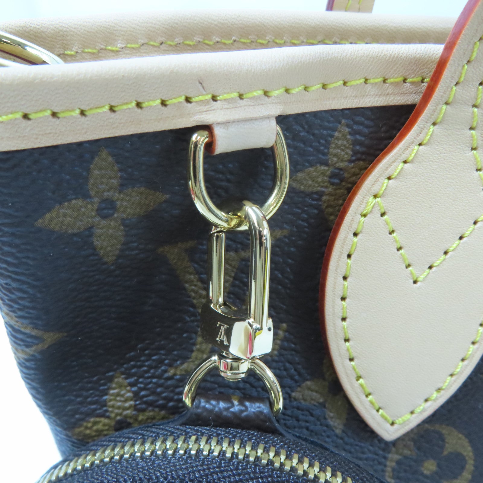 LOUIS VUITTON Monogram Neverfull BB金扣手挽肩背兩用袋啡色