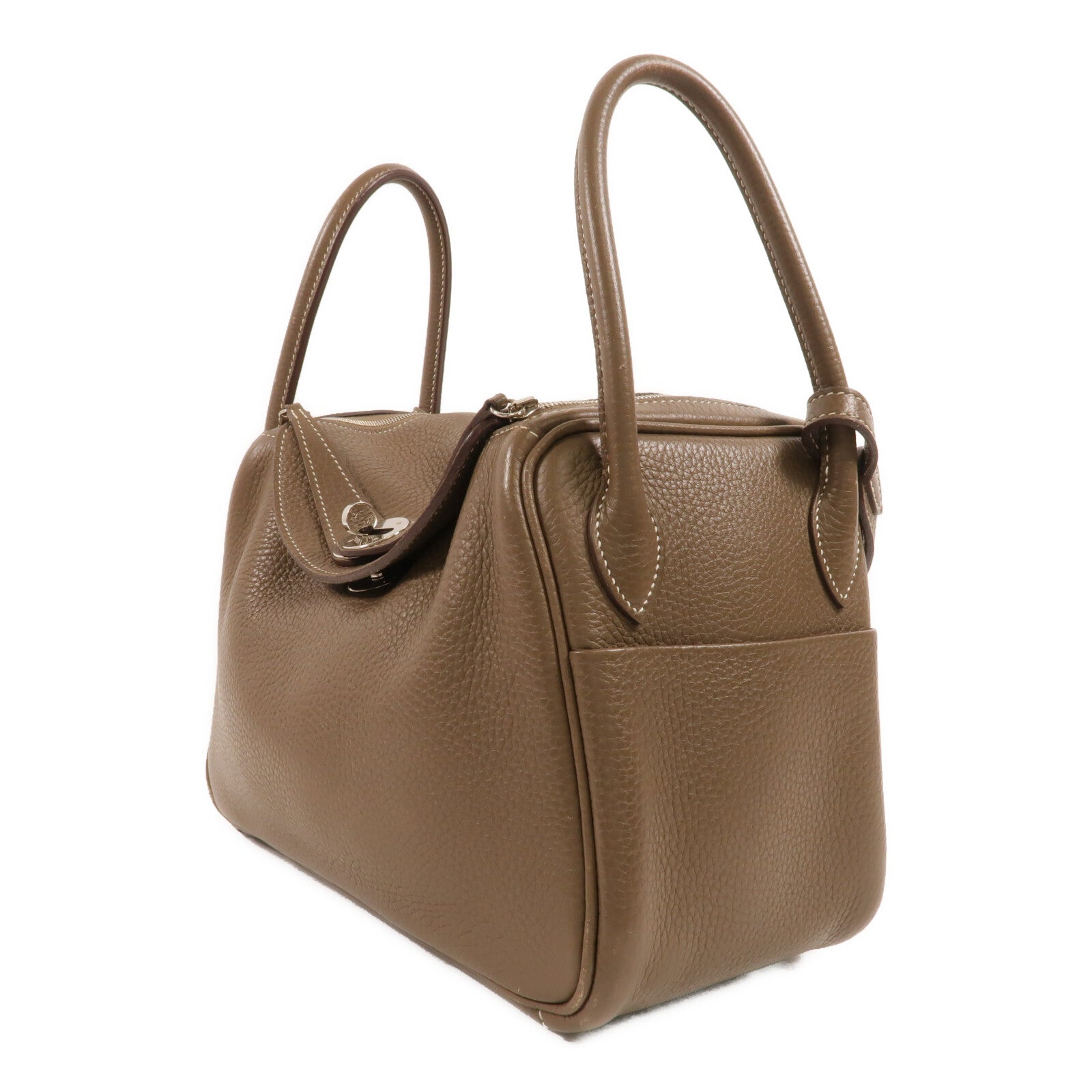 HERMES Clemence皮革Lindy 26手挽肩背兩用袋Etoupe