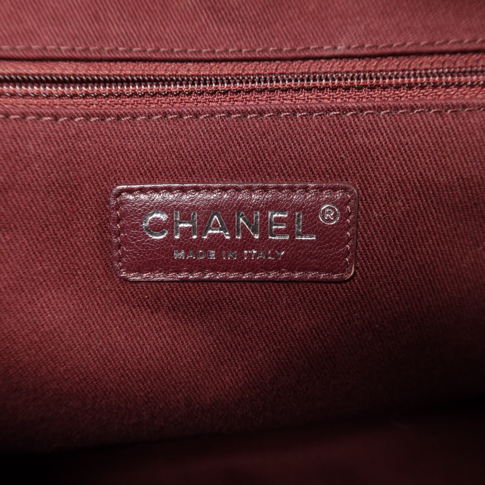 CHANEL 牛皮皮革Chain Shoulder銀扣鏈帶肩背袋