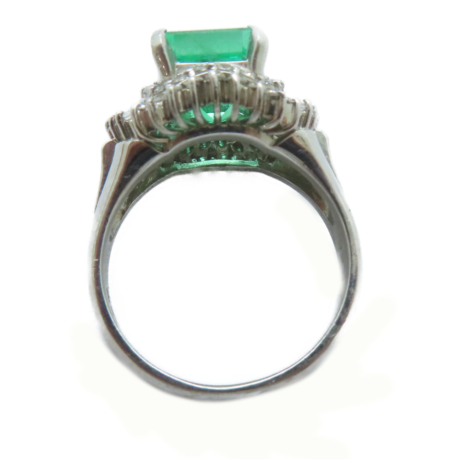 JEWELRY 【激減優惠】PT900鉑金Emerald Ring 2.84ct綠寶石/0.66ct鑽石戒指US#5.75