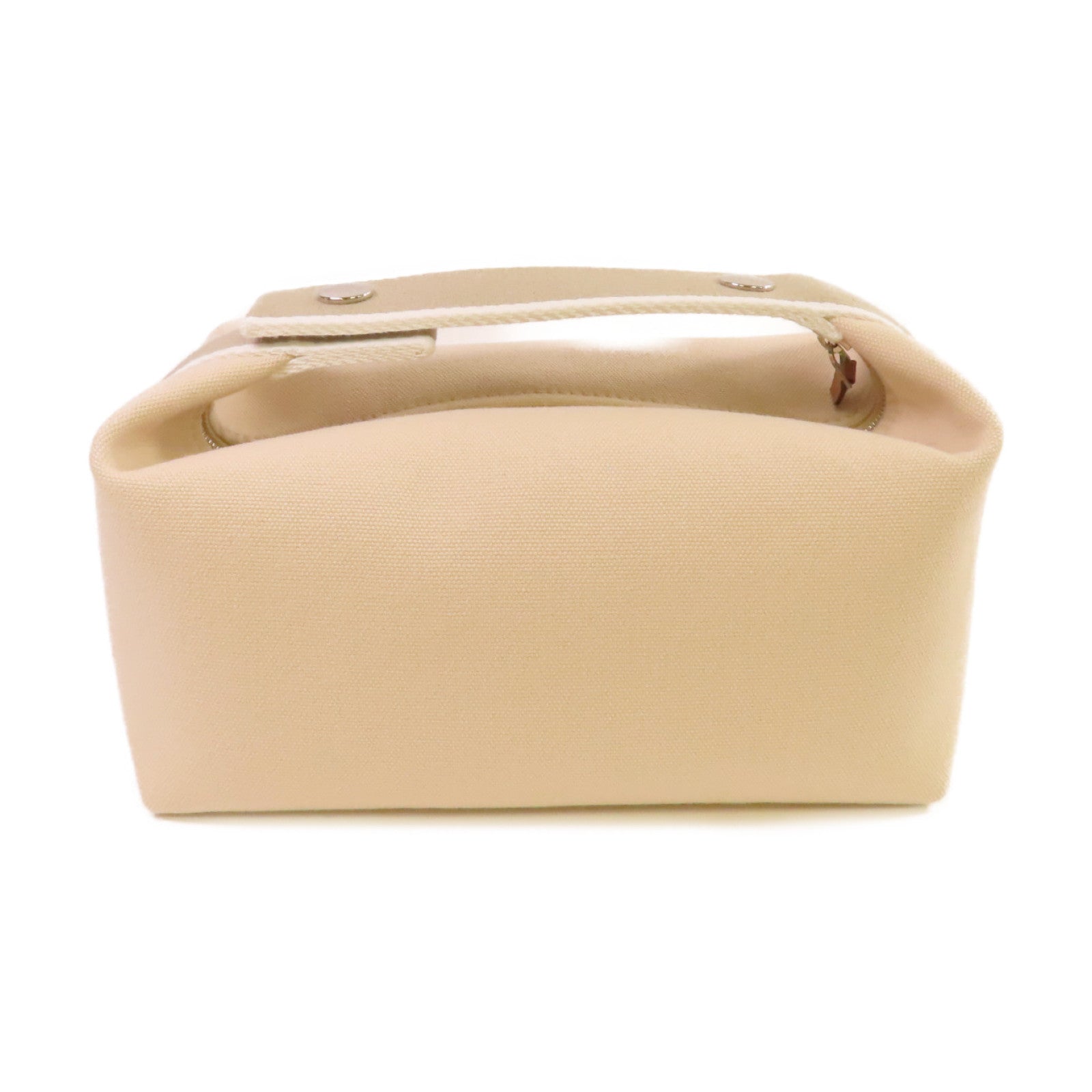 HERMES 帆布Bride A Brac Small Hand Bag銀扣手挽袋Nata奶茶色