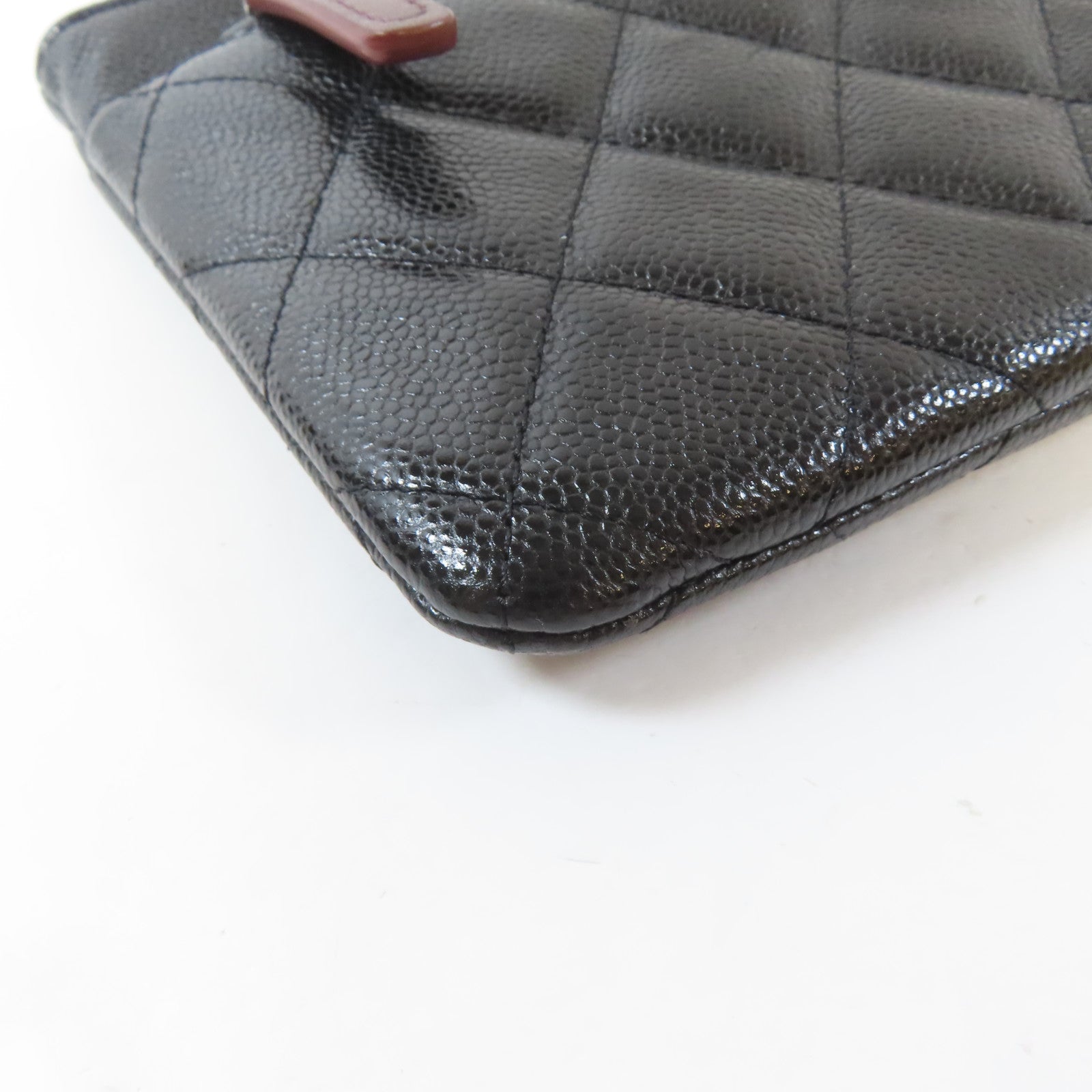 CHANEL 菱格Caviar皮革Clutch/Pouch銀扣手拿包黑色
