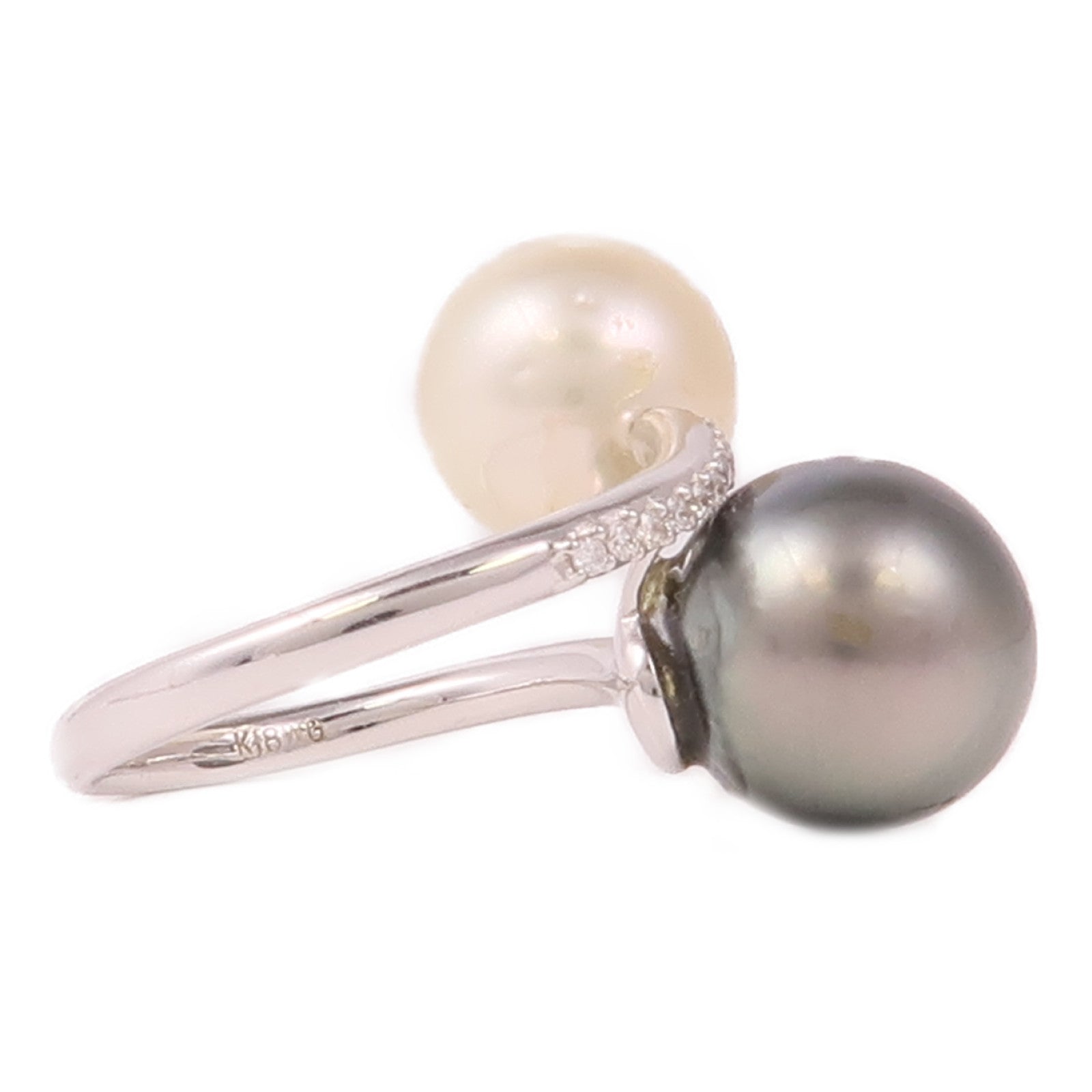JEWELRY 18K白金/Tahitian Pearl/Pearl/Diamond Ring大溪地珍珠/珍珠/鑽石戒指