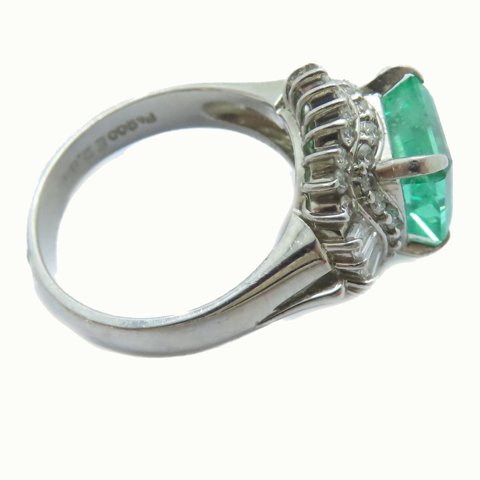 JEWELRY 【激減優惠】PT900鉑金Emerald Ring 2.84ct綠寶石/0.66ct鑽石戒指US#5.75