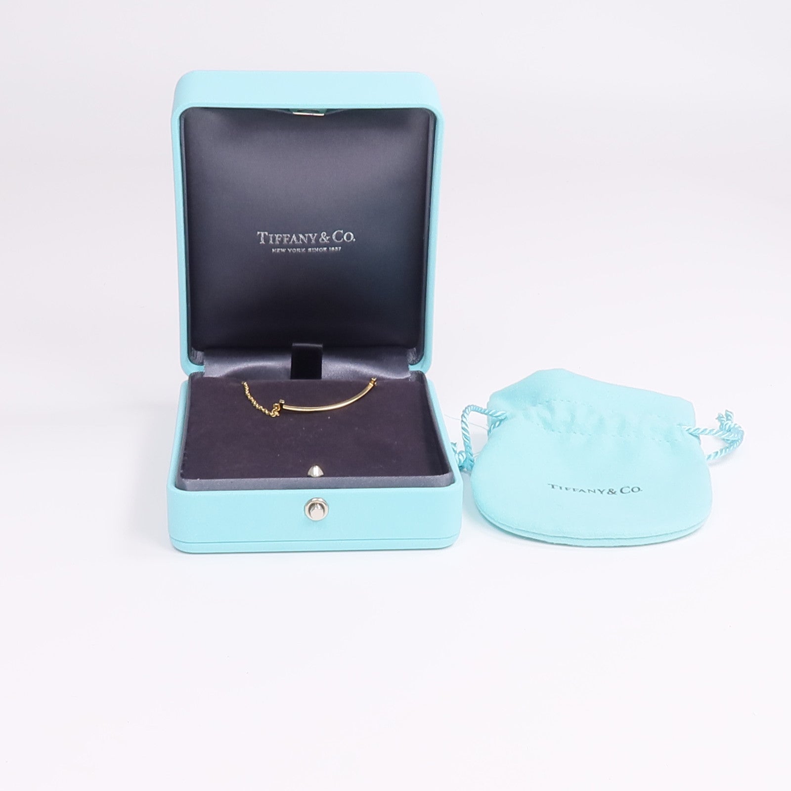 TIFFANY＆CO 18K黃金T Smile Bracelet手鏈