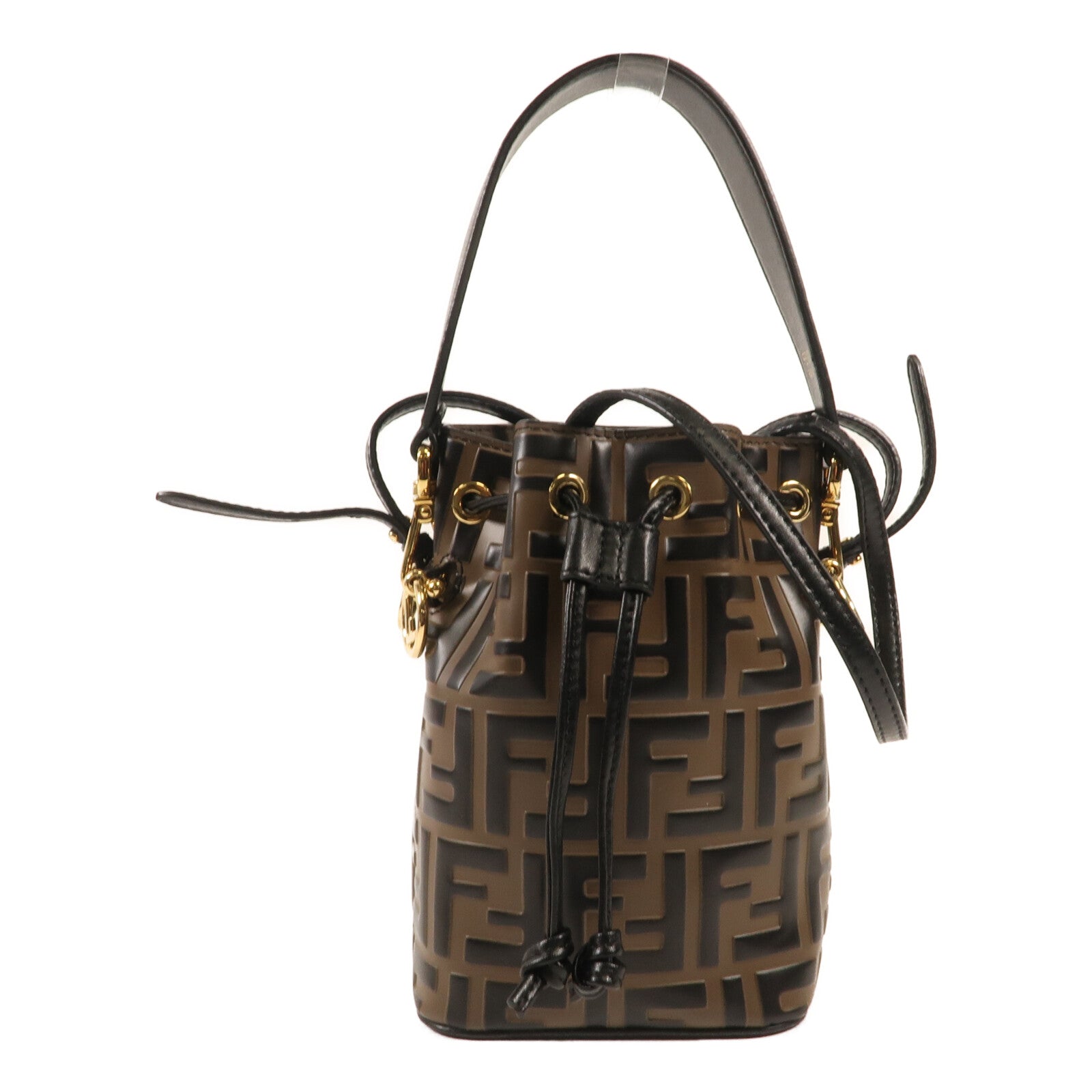 FENDI 牛皮皮革Mini Mon Tresor金扣手挽肩背兩用袋