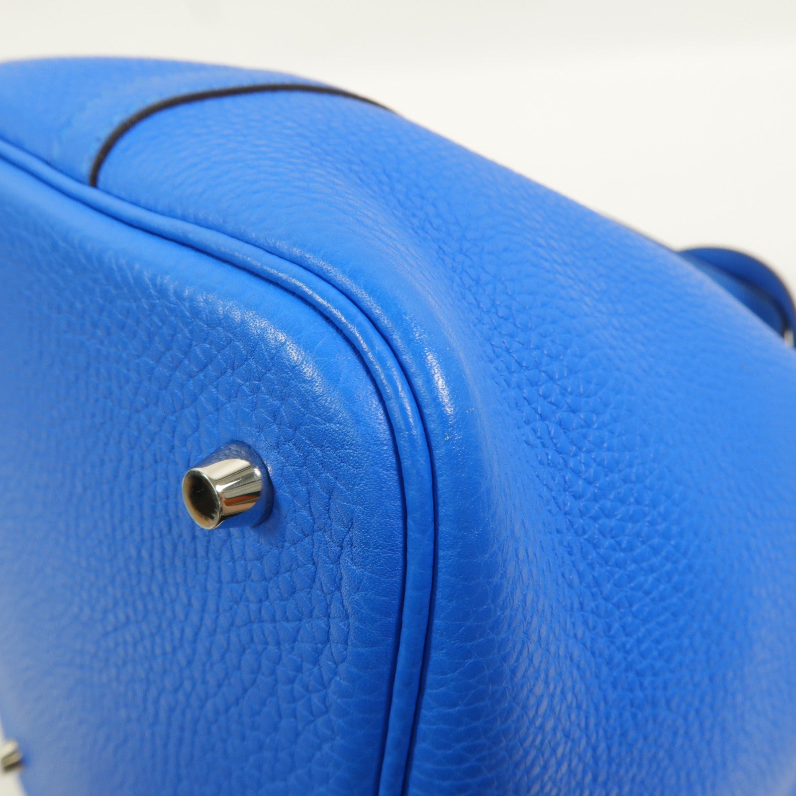 HERMES Clemence皮革Picotin MM手挽袋Bleu Hydra