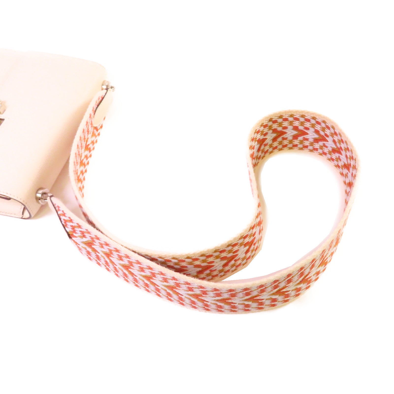 HERMES 【激減優惠】Chevre皮革Mini Verrou Shoulder Bag銀扣肩背袋Nata牛奶色