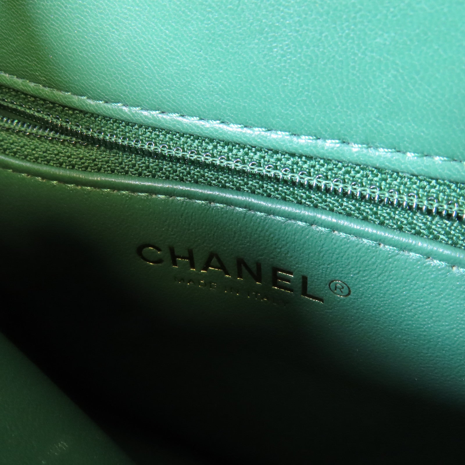 CHANEL 【激減優惠】羊皮皮革Chain Shoulder Bag金扣手挽肩背兩用袋綠色