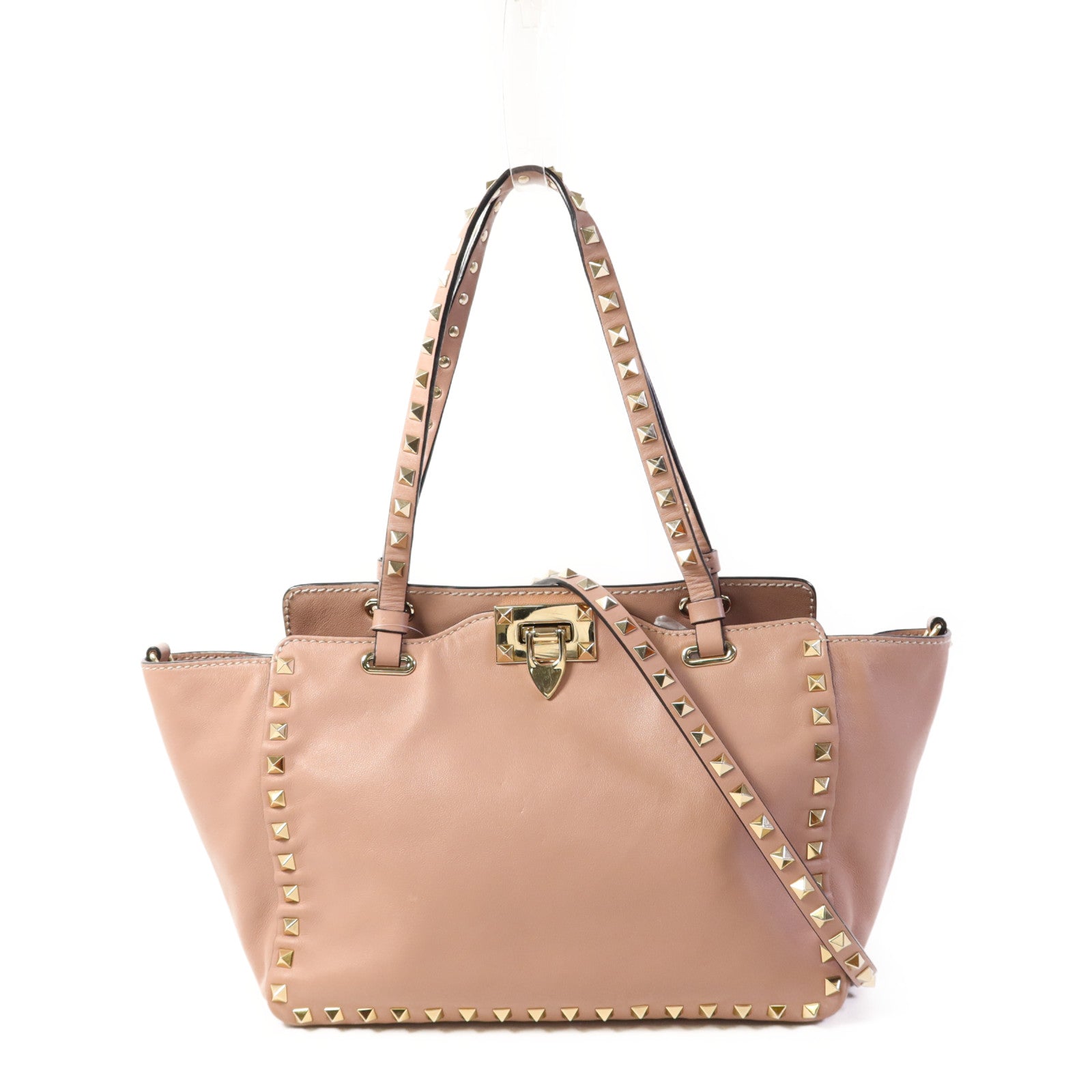 Valentino 牛皮皮革2 Way Shoulder金扣手挽肩背兩用袋