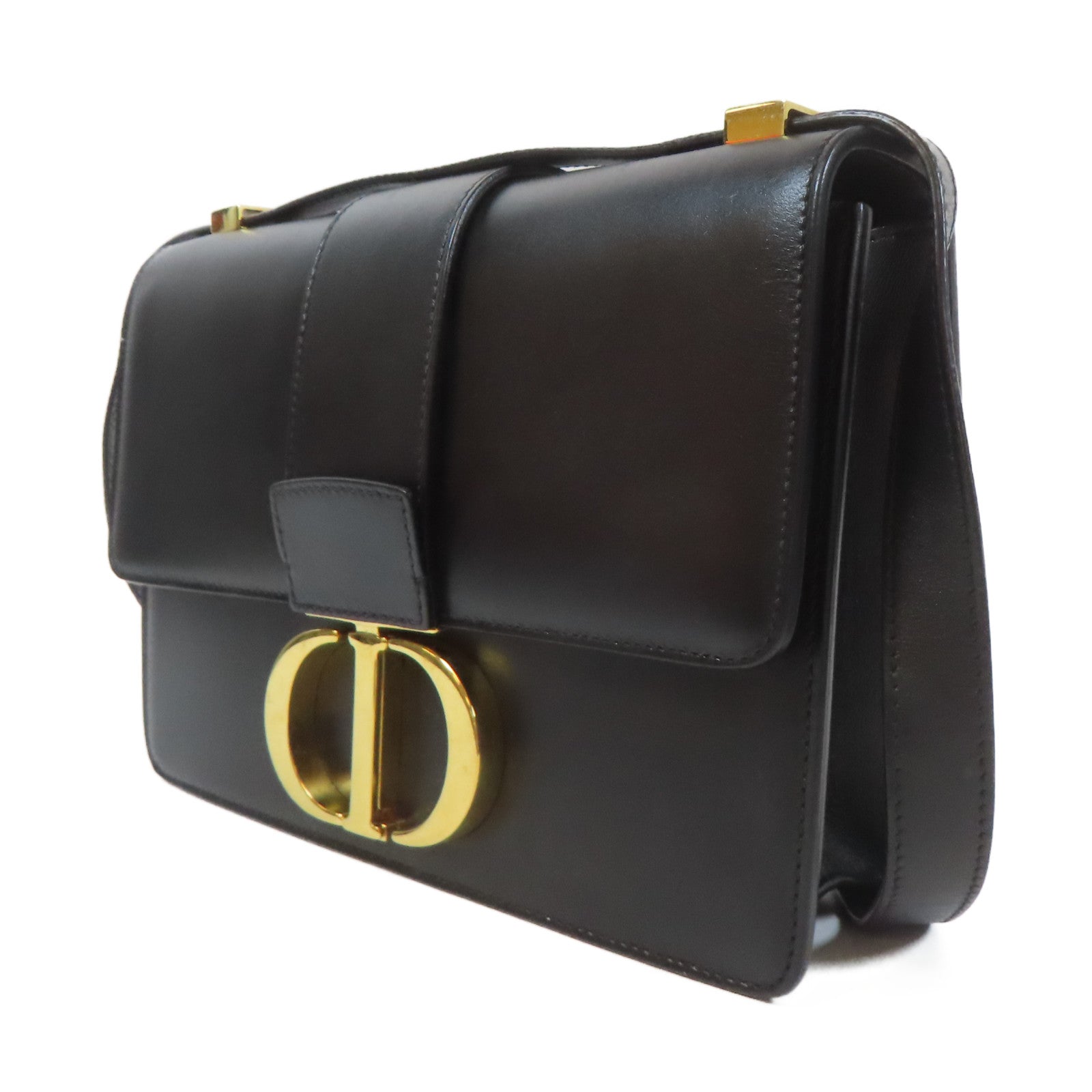 Dior 牛皮皮革Montaigne金扣肩背袋黑色