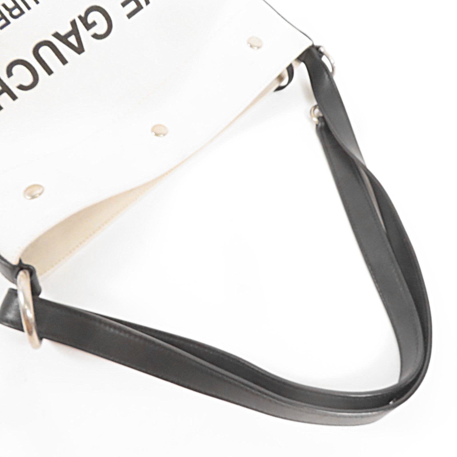 SAINT LAURENT 帆布Rive Gauche Bucket Shoulder Bag銀扣肩背袋