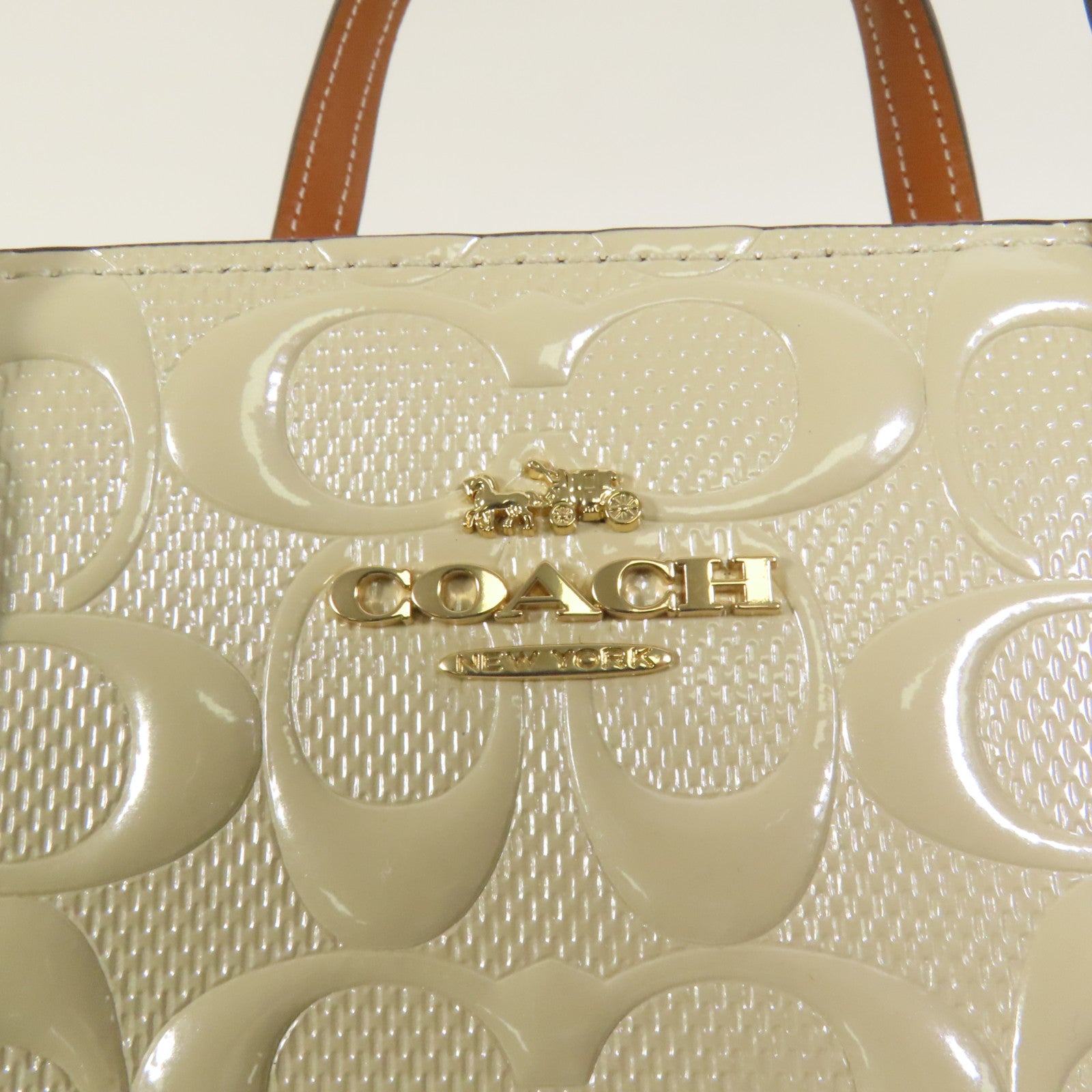 COACH 漆皮皮革Nina Small Tote金扣手挽肩背兩用袋