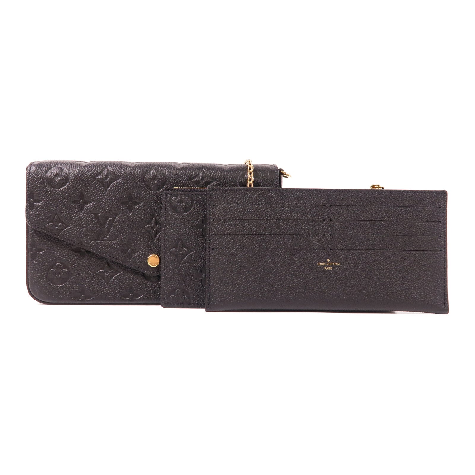 LOUIS VUITTON Monogram Empreinte Felicie Pochette 金扣鏈帶肩背袋
