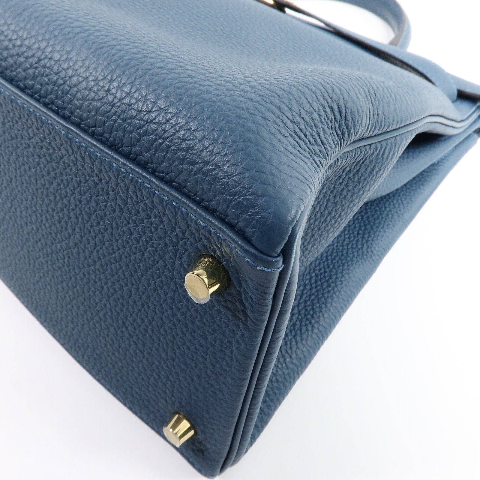 HERMES Togo皮革Kelly 35手挽肩背兩用袋Vert Bosphore
