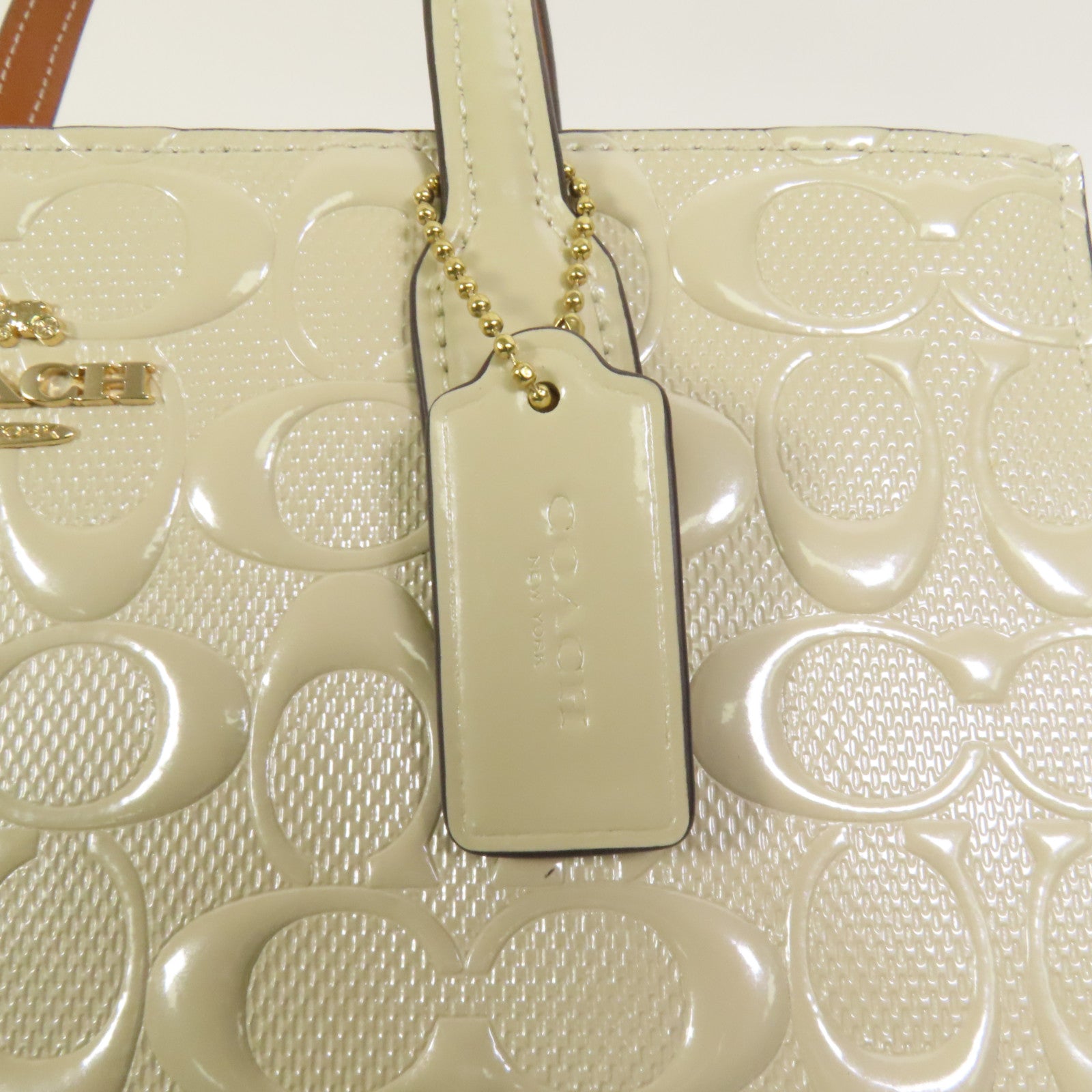 COACH 漆皮皮革Nina Small Tote金扣手挽肩背兩用袋