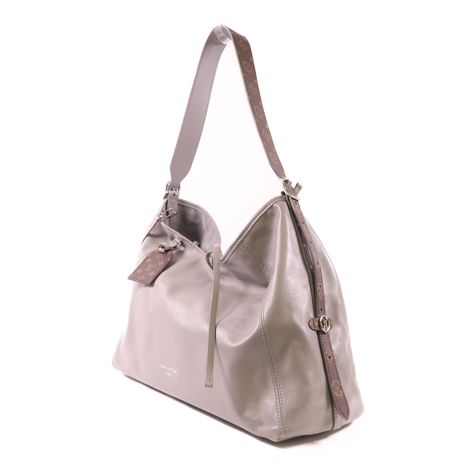 LOUIS VUITTON 羊皮皮革CarryAll Vibe MM銀扣肩背袋