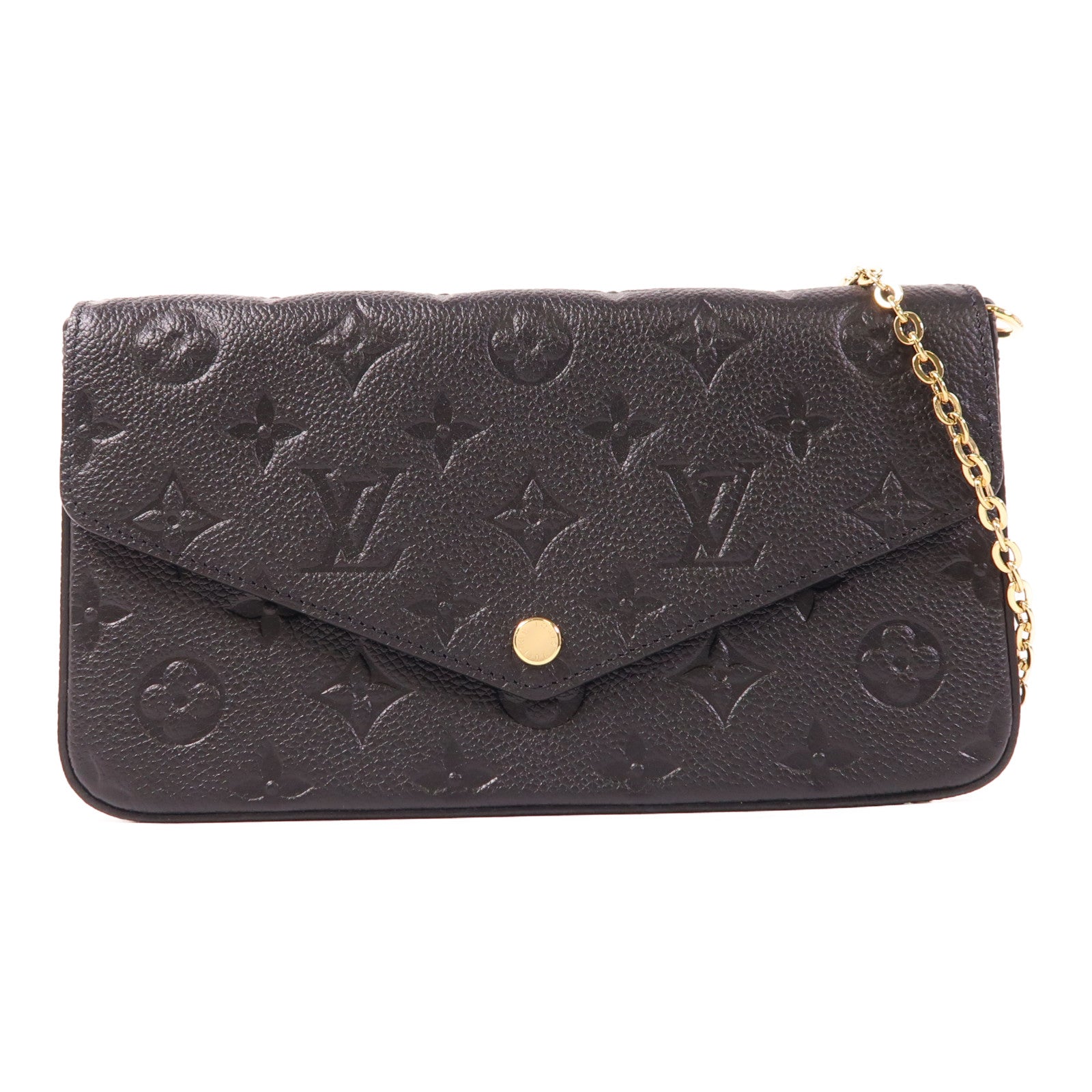 LOUIS VUITTON Monogram Empreinte Felicie Pochette 金扣鏈帶肩背袋