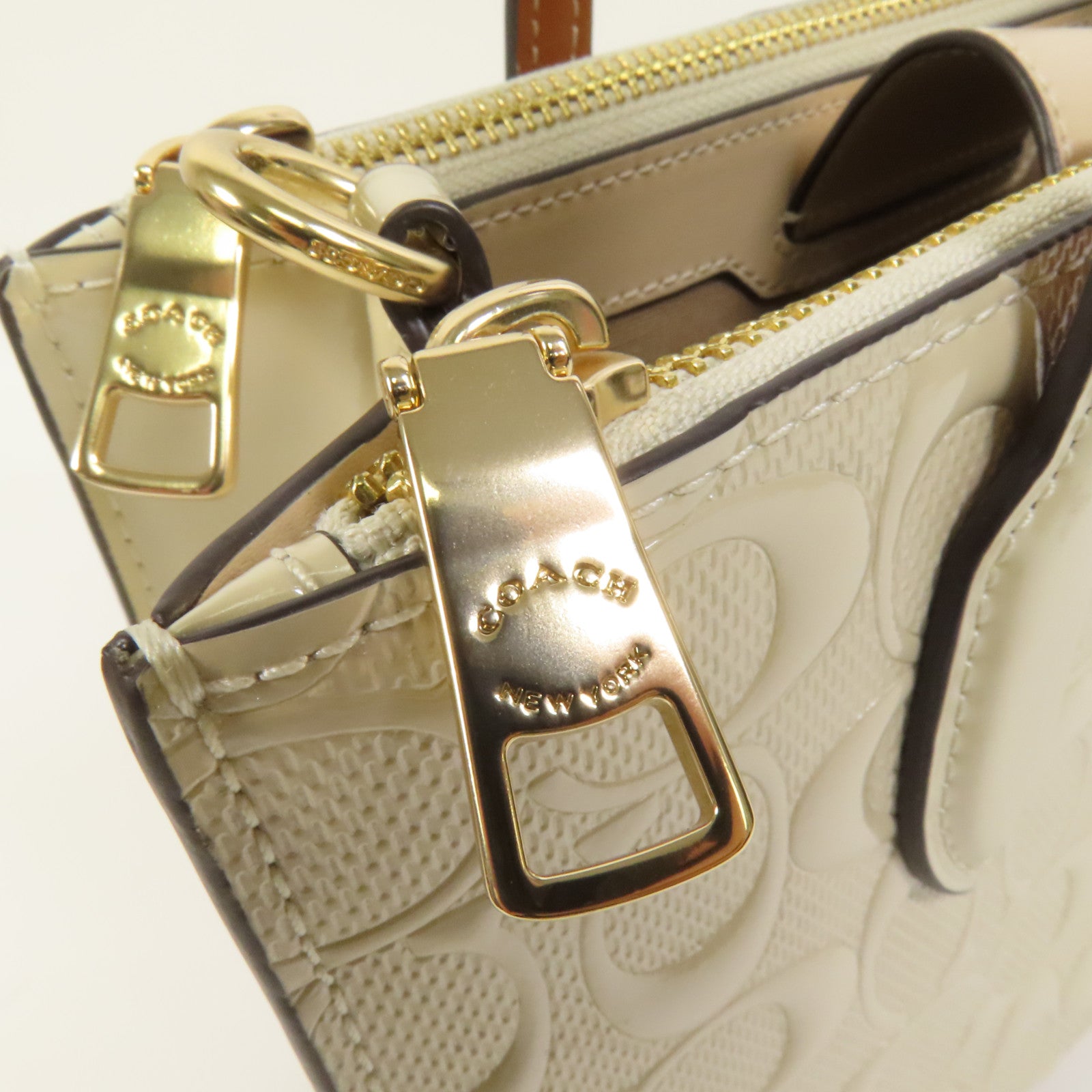 COACH 漆皮皮革Nina Small Tote金扣手挽肩背兩用袋