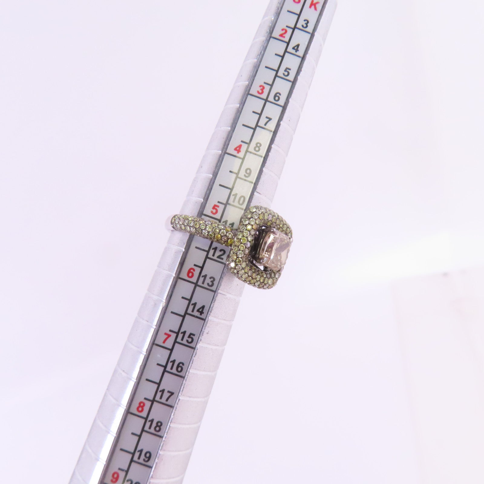 JEWELRY 【激減優惠】18K白金/黃鑽石Brown Diamond Ring戒指US#5.25