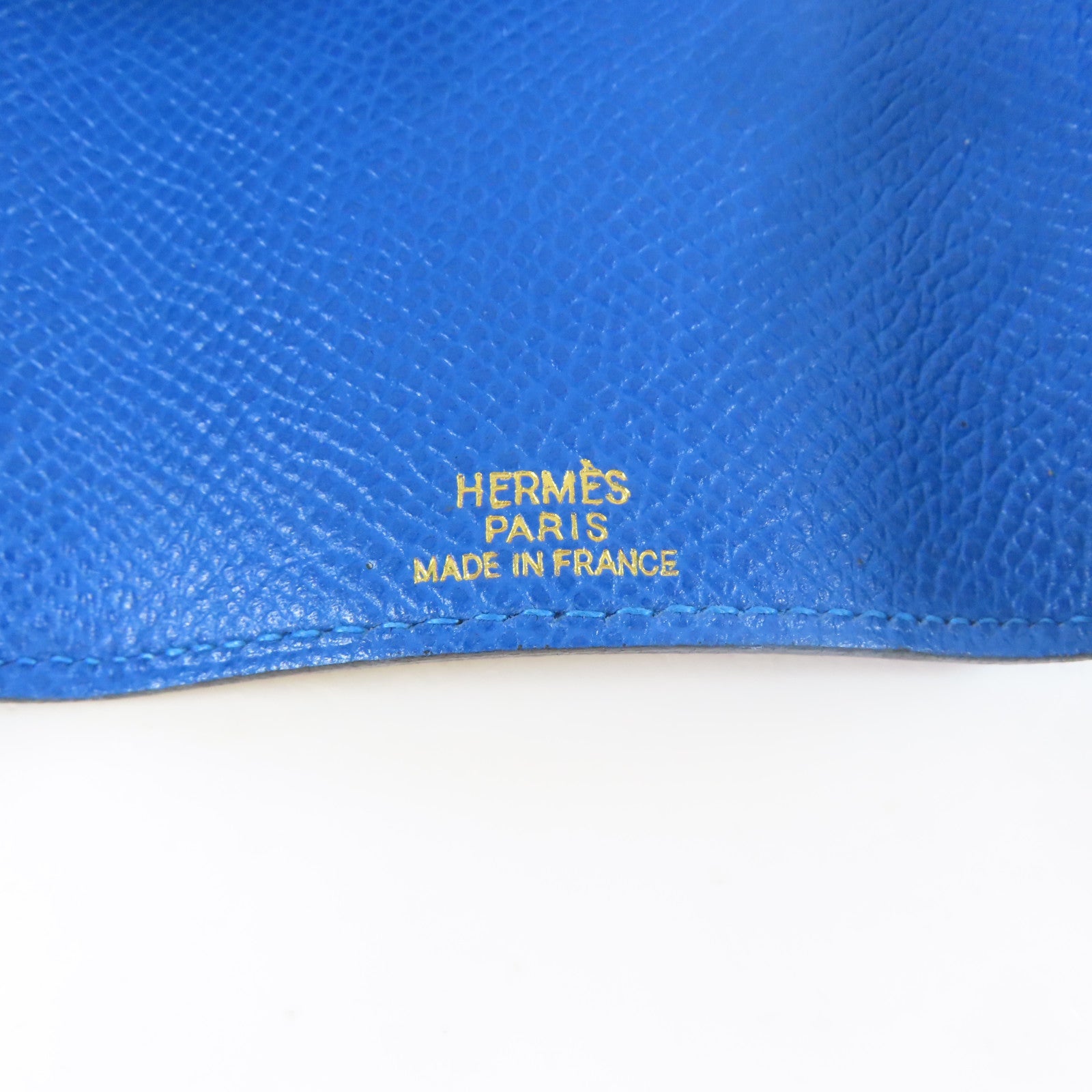 HERMES Veau Epsom皮革Key Case金扣鎖匙包藍色