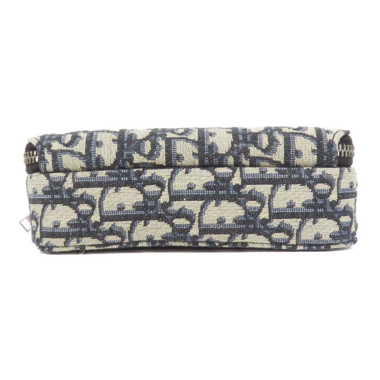 Dior 帆布Oblique Camera Bag銀扣肩背袋藍色