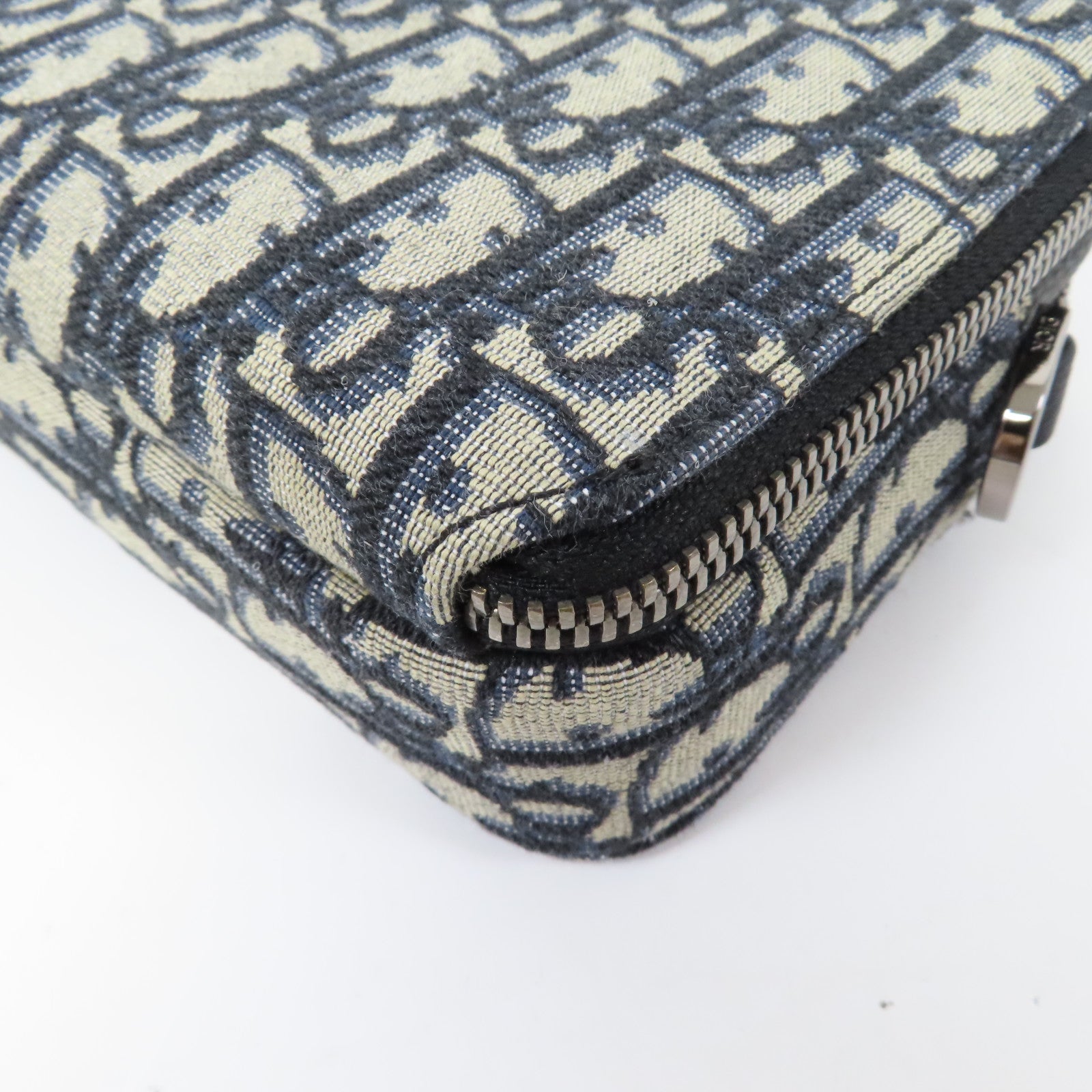 Dior 帆布Oblique Camera Bag銀扣肩背袋藍色
