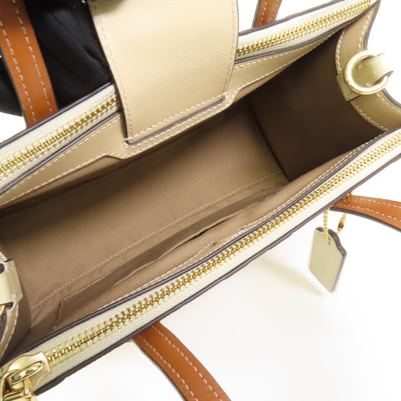 COACH 漆皮皮革Nina Small Tote金扣手挽肩背兩用袋