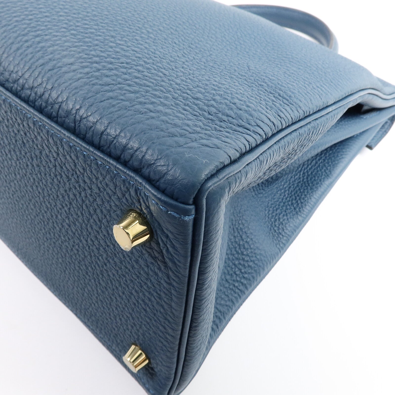 HERMES Togo皮革Kelly 35手挽肩背兩用袋Vert Bosphore