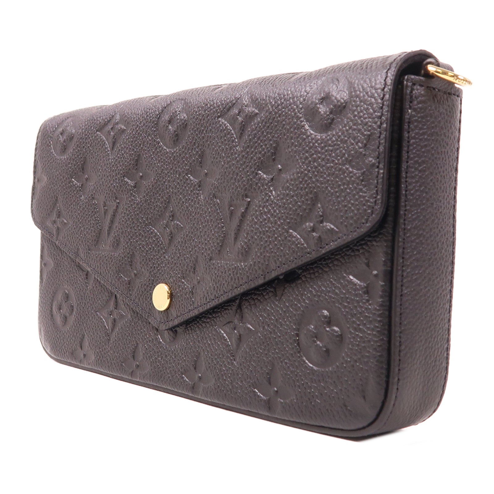 LOUIS VUITTON Monogram Empreinte Felicie Pochette 金扣鏈帶肩背袋