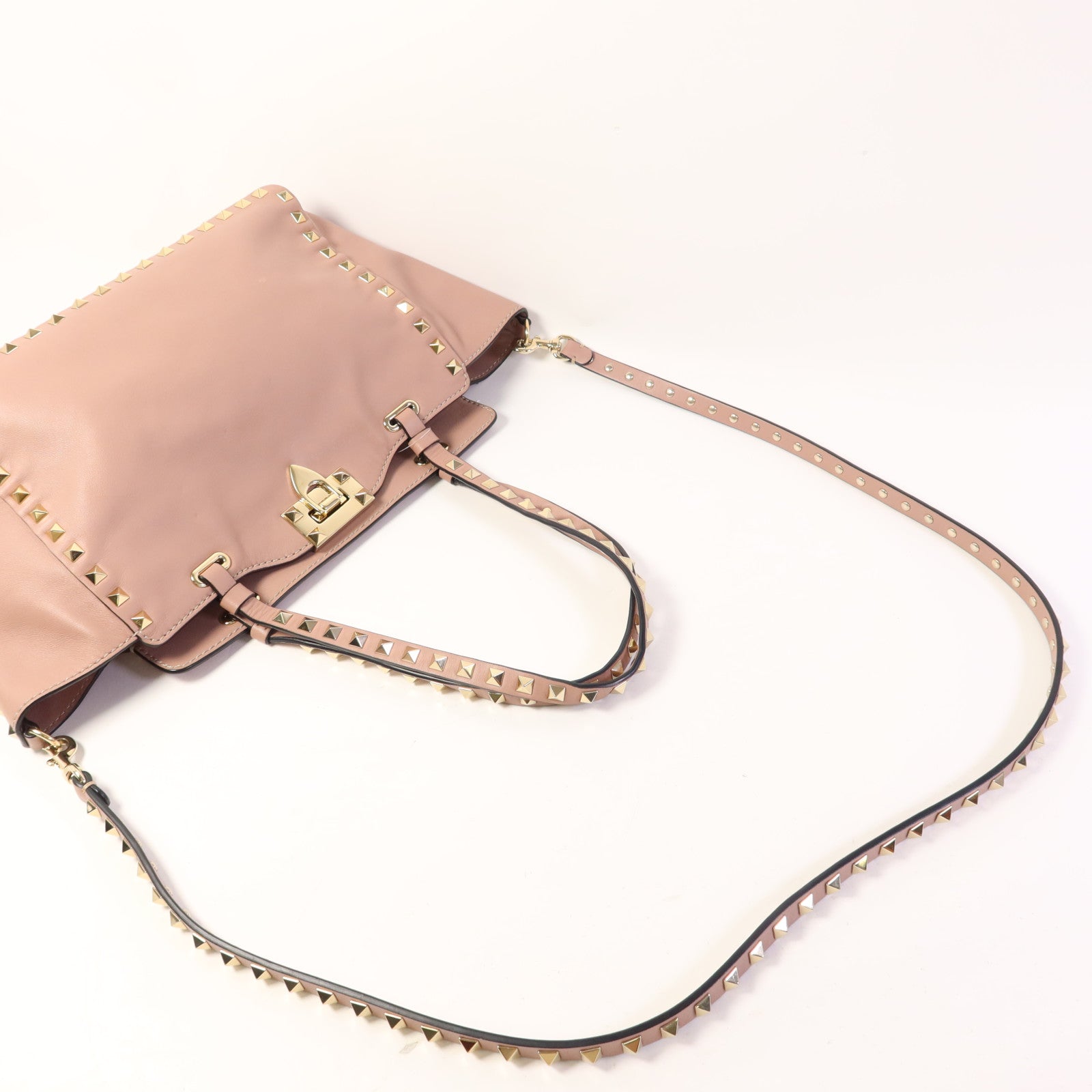 Valentino 牛皮皮革2 Way Shoulder金扣手挽肩背兩用袋